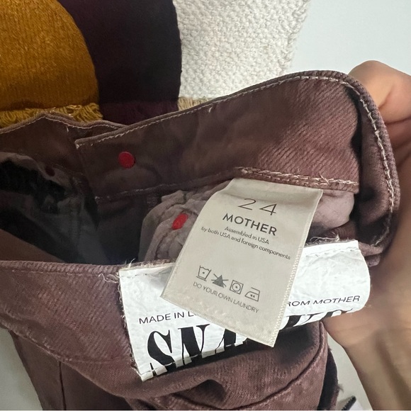 Mother Denim Snacks! High Waisted Twizzy Skimp Jeans French Roast Brown size 24 - Picture 8 of 9